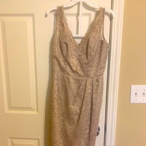 David’s bridal formal champagne dress